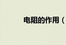 电阻的作用（电阻的作用是啥）