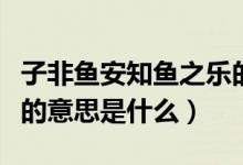 子非鱼安知鱼之乐的意思（子非鱼安知鱼之乐的意思是什么）