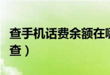 查手机话费余额在哪查（查手机话费余额怎么查）