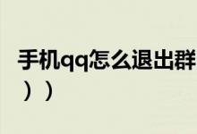 手机qq怎么退出群（手机QQ怎么退出（图文））