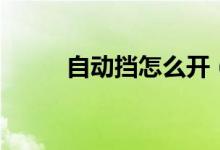 自动挡怎么开（自动挡车怎么开）