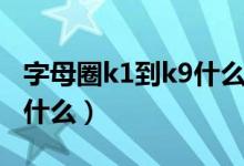 字母圈k1到k9什么意思（字母圈k1到k9代表什么）