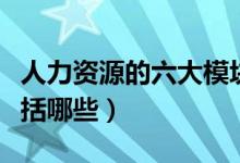 人力资源的六大模块（人力资源的六大模块包括哪些）