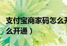 支付宝商家码怎么开通收款（支付宝商家码怎么开通）