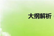 大纲解析（大纲怎么写）