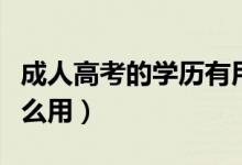 成人高考的学历有用吗（成人高考的学历有什么用）