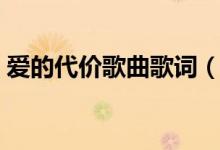 爱的代价歌曲歌词（爱的代价歌词有那几句）