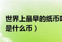 世界上最早的纸币叫什么（世界上最早的纸币是什么币）