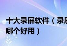 十大录屏软件（录屏软件哪个好屏幕录制软件哪个好用）