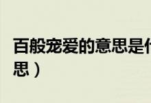百般宠爱的意思是什么（万般宠爱表示什么意思）