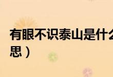 有眼不识泰山是什么意思（有眼不识泰山的意思）
