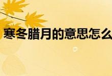 寒冬腊月的意思怎么解释（寒冬腊月的意思）