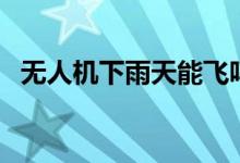 无人机下雨天能飞吗（无人机是防水的吗）
