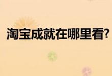 淘宝成就在哪里看?（淘宝成就在哪里查看）