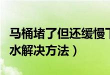 马桶堵了但还缓慢下水（马桶堵了但还缓慢下水解决方法）
