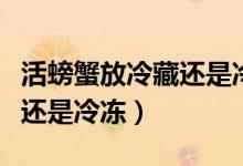 活螃蟹放冷藏还是冷冻保存啊（活螃蟹放冷藏还是冷冻）