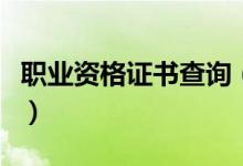 职业资格证书查询（职业资格证书的查询方式）