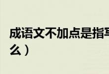 成语文不加点是指写文章（成语文不加点指什么）