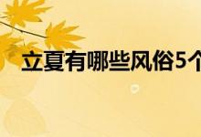 立夏有哪些风俗5个（立夏的风俗有哪些）