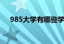 985大学有哪些学校（985大学有哪些）