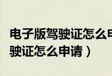 电子版驾驶证怎么申请交管12123（电子版驾驶证怎么申请）