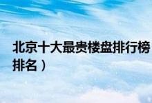 北京十大最贵楼盘排行榜（北京最贵十大小区北京最贵楼盘排名）