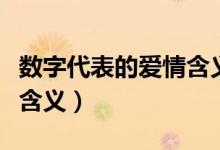 数字代表的爱情含义是什么（数字代表的爱情含义）