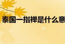 泰国一指禅是什么意思（一指禅是什么意思）
