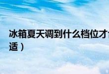 冰箱夏天调到什么档位才合适（冰箱夏天调到什么档位最合适）