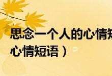 思念一个人的心情短语朋友圈（思念一个人的心情短语）