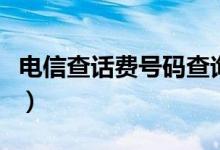 电信查话费号码查询（电信查话费号码是多少）
