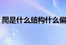 爬是什么结构什么偏旁部首（爬是什么意思）