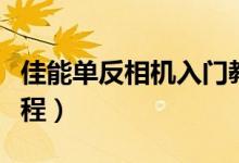 佳能单反相机入门教程（佳能单反相机入门教程）