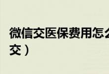 微信交医保费用怎么交（微信上医保缴费怎么交）