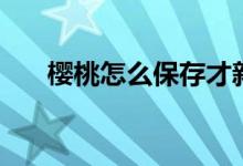 樱桃怎么保存才新鲜（樱桃怎么保存）