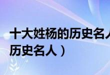 十大姓杨的历史名人（历史上姓杨的名人杨姓历史名人）