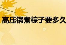 高压锅煮粽子要多久（高压锅煮粽子的时间）