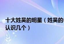 十大姓吴的明星（姓吴的名人都有谁这些姓吴的男女明星你认识几个）