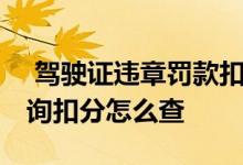  驾驶证违章罚款扣分怎么查询 驾驶证违章查询扣分怎么查 