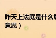 昨天上法庭是什么意思（笑死我法院见是什么意思）