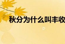 秋分为什么叫丰收节（秋分是丰收节吗）