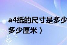 a4纸的尺寸是多少厘米（一张a4纸的尺寸是多少厘米）