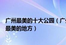 广州最美的十大公园（广州哪个公园风景最漂亮这才是广州最美的地方）
