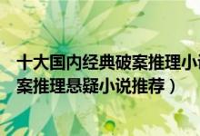 十大国内经典破案推理小说（悬疑推理小说排行榜好看的破案推理悬疑小说推荐）
