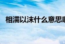 相濡以沫什么意思啊（相濡以沫的意思是）