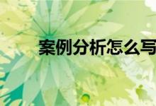 案例分析怎么写（案例分析怎么写）