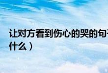 让对方看到伤心的哭的句子（让对方看到伤心的哭的句子有什么）