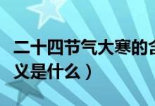 二十四节气大寒的含义（二十四节气大寒的含义是什么）