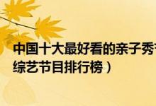 中国十大最好看的亲子秀节目（亲子真人秀节目有哪些亲子综艺节目排行榜）