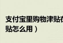 支付宝里购物津贴在哪里使用（支付宝购物津贴怎么用）